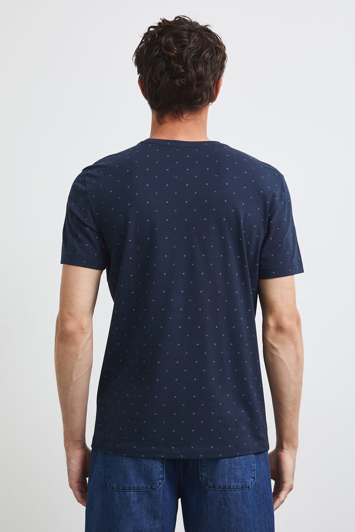 Odzież T-shirt męski bawełniany z elastanem RW26-TSM011 granatowy