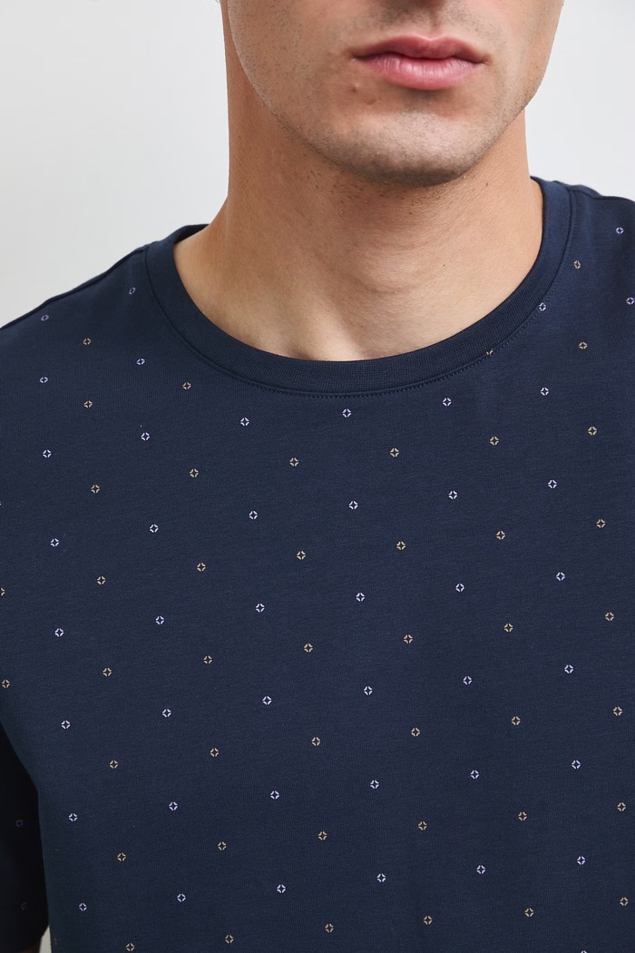 T-shirt męski bawełniany z elastanem RW26-TSM011 granatowy