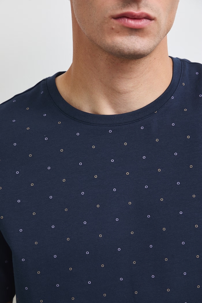 T-shirt męski bawełniany z elastanem RW26-TSM011 granatowy