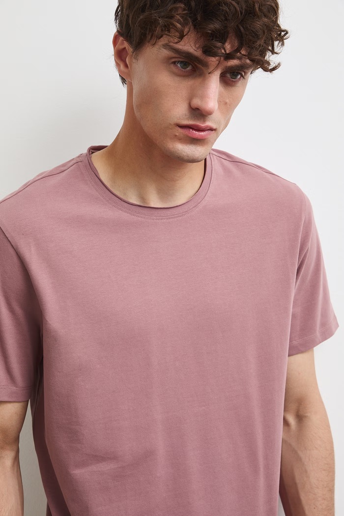 Medicine T-shirt męski bawełniany z elastanem różowy RW26-TSM013