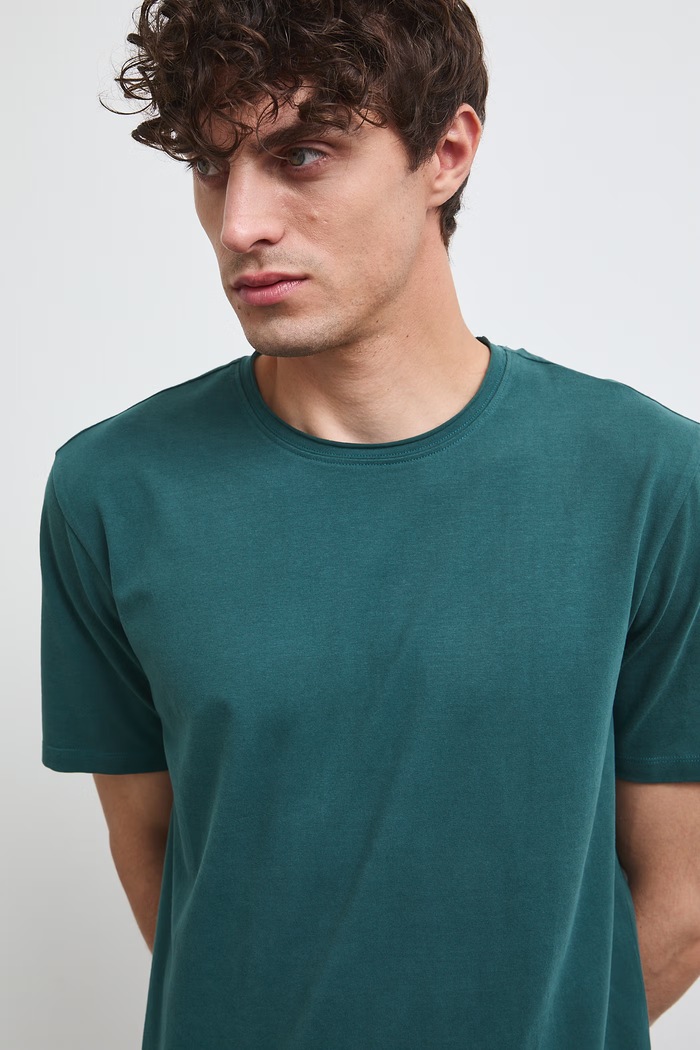 Medicine T-shirt męski bawełniany z elastanem zielony RW26-TSM013