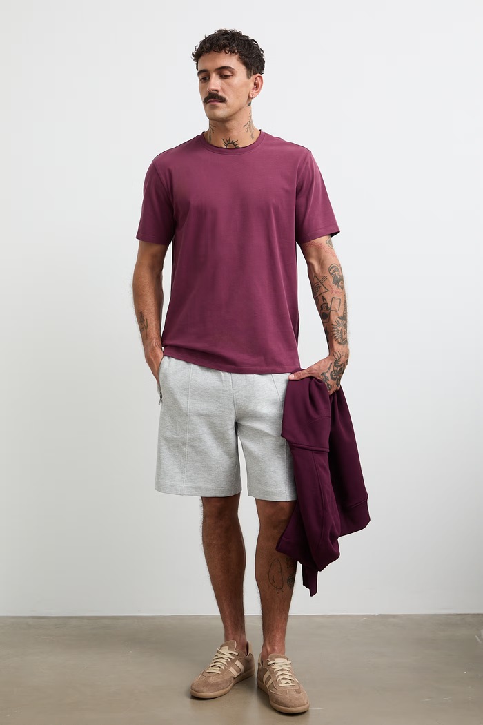 Medicine T-shirt męski bawełniany z elastanem bordowy RW26-TSM013