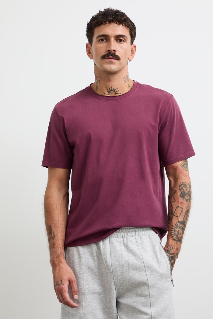 Medicine T-shirt męski bawełniany z elastanem RW26-TSM013 bordowy RW26