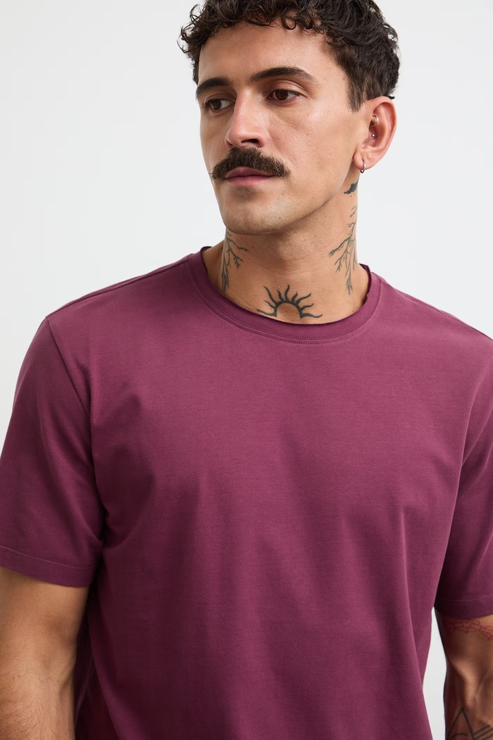 Medicine T-shirt męski bawełniany z elastanem bordowy RW26-TSM013