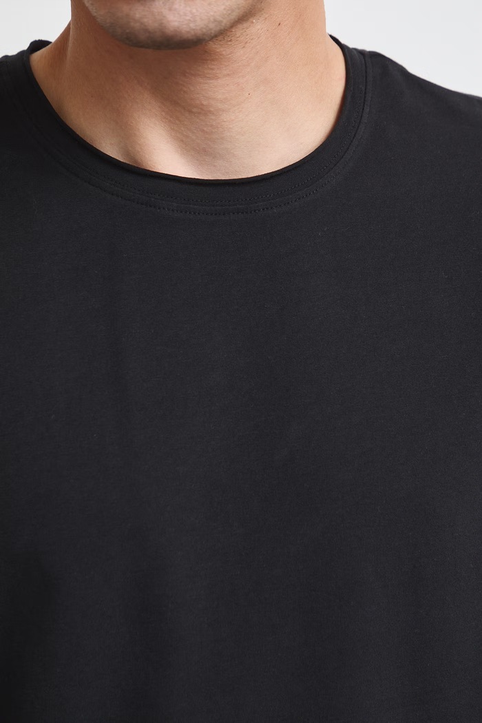 T-shirt męski bawełniany z elastanem gładki RW26-TSM013 czarny