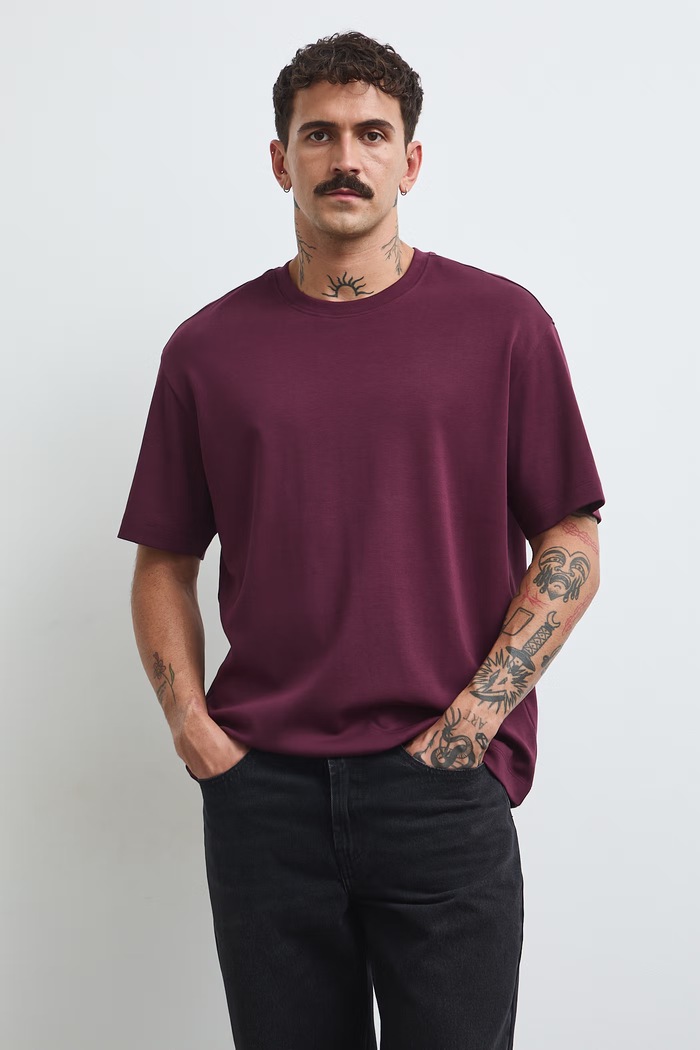 Medicine T-shirt męski bawełniany bordowy RW26-TSM044