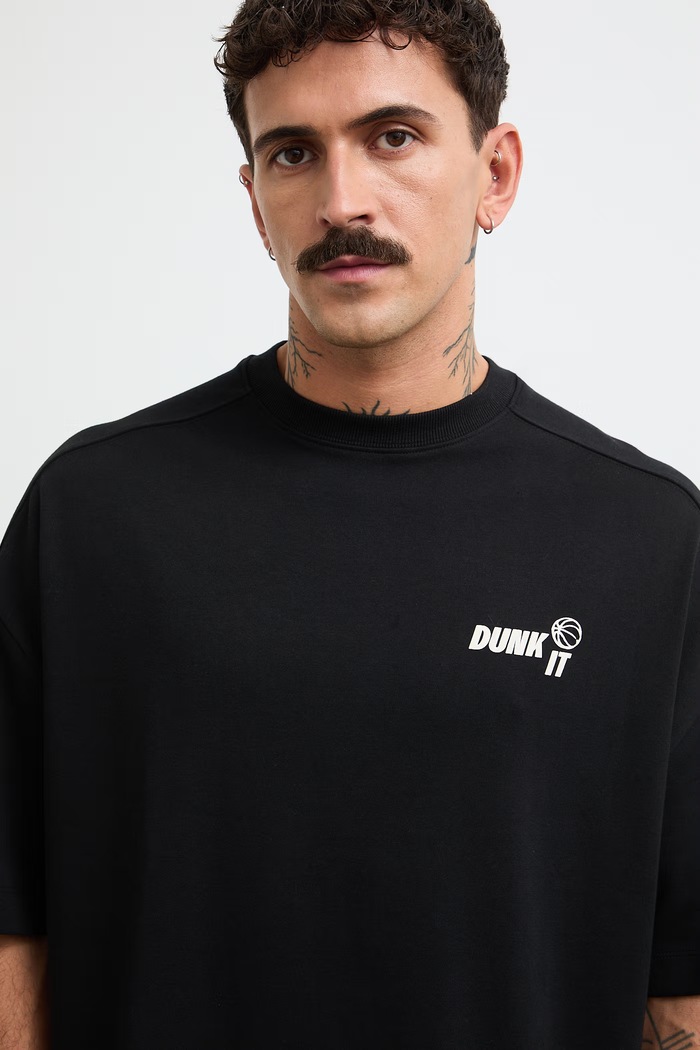 Medicine T-shirt męski z bawełną czarny RW26-TSM111