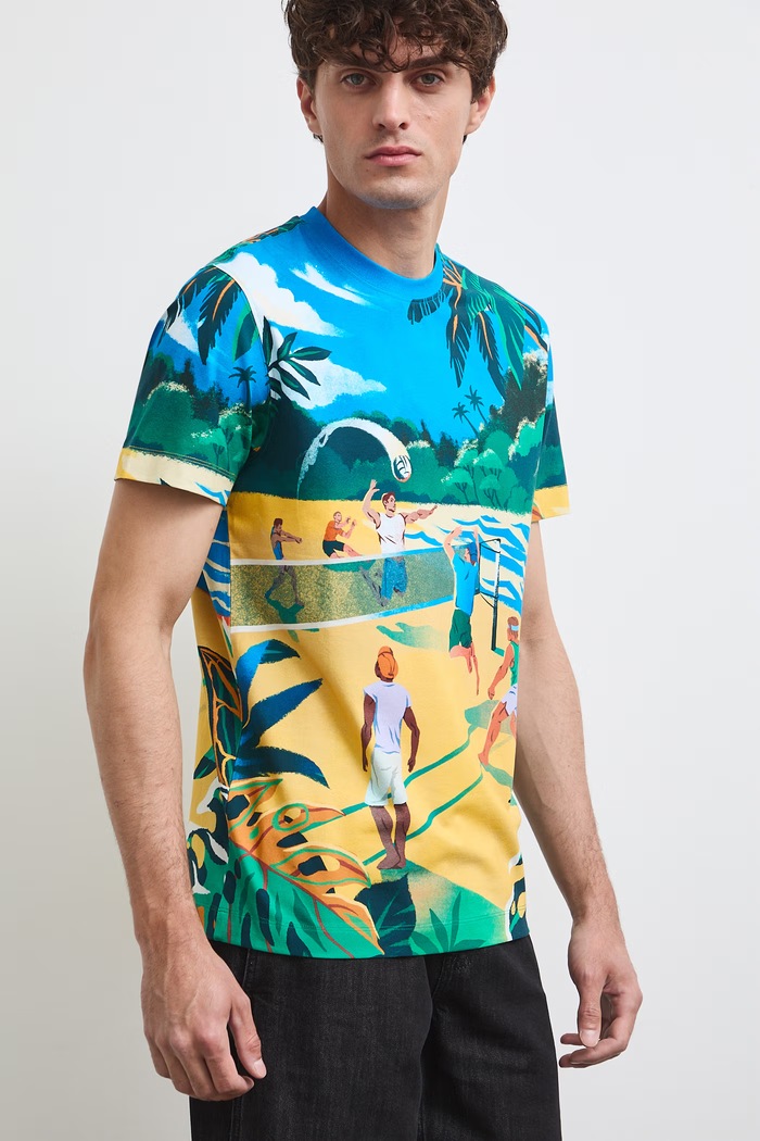 T-shirt męski bawełniany z elastanem RW26-TSM117 multicolor RW26