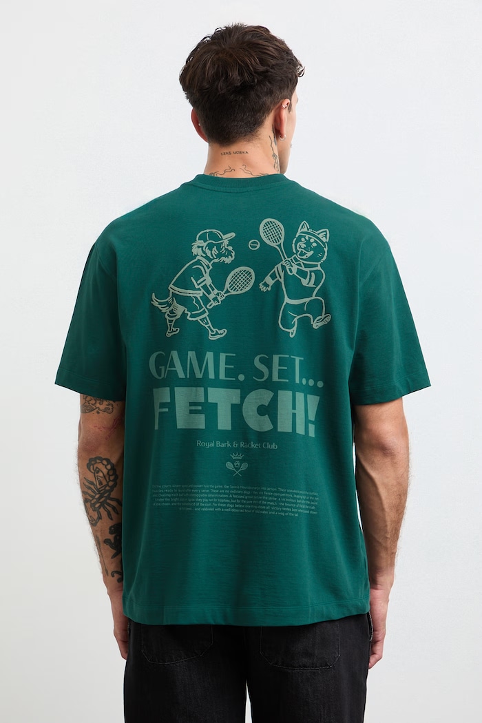 Odzież T-shirt męski bawełniany z nadrukiem RW26-TSM118 zielony