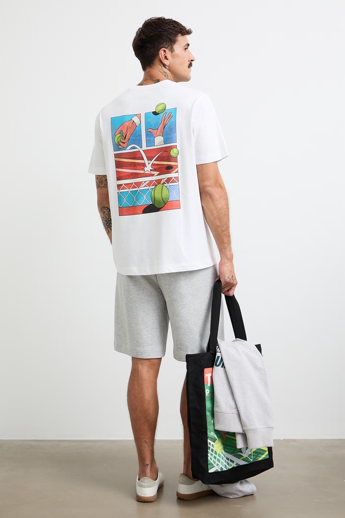 T-shirt męski bawełniany z nadrukiem biały RW26-TSM120