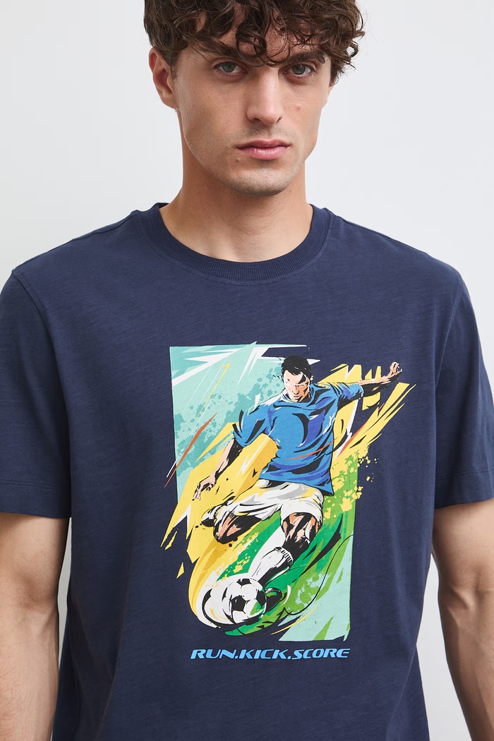 Medicine T-shirt męski bawełniany granatowy RW26-TSM124