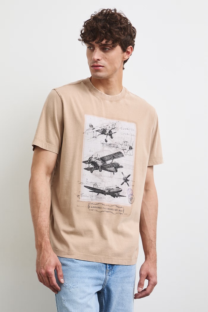 Medicine T-shirt męski bawełniany RW26-TSM200 beżowy RW26