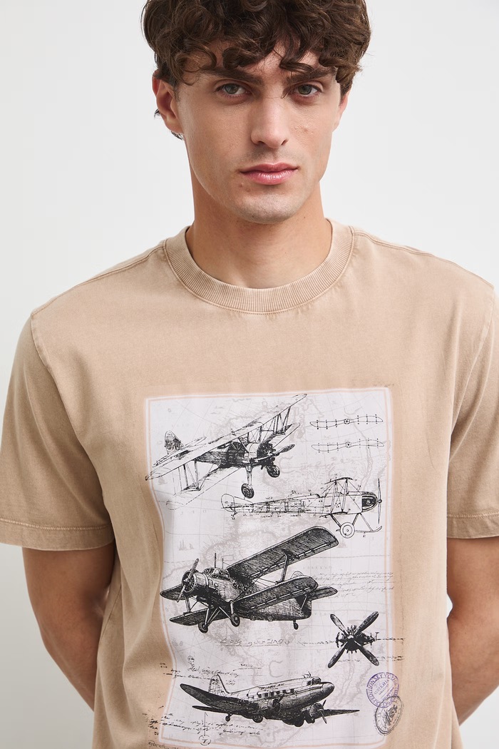 Medicine T-shirt męski bawełniany beżowy RW26-TSM200