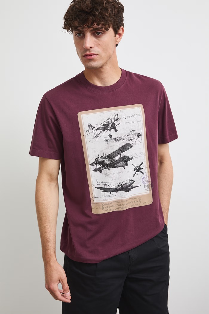 Medicine T-shirt męski bawełniany RW26-TSM200 bordowy RW26
