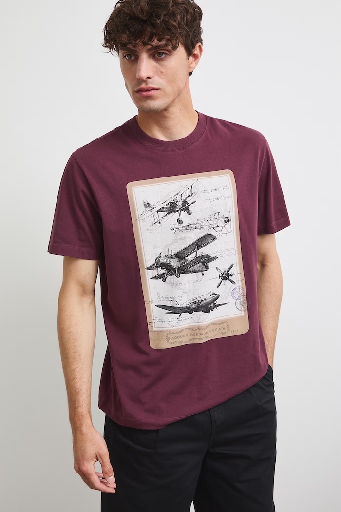 Medicine T-shirt męski bawełniany RW26-TSM200 bordowy RW26