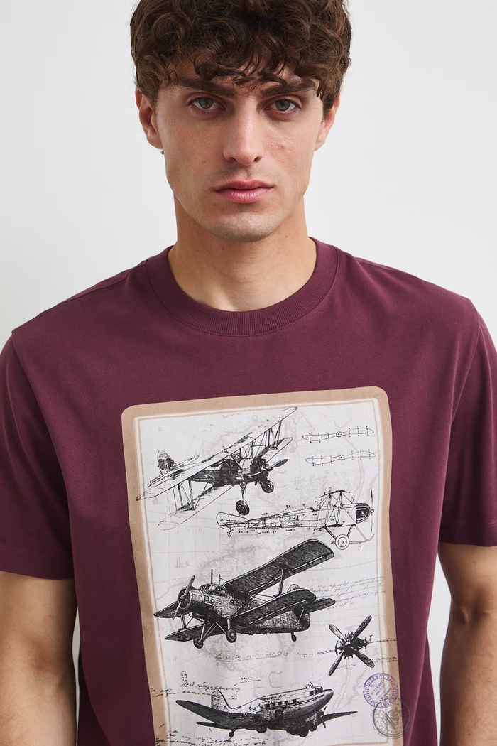 Medicine T-shirt męski bawełniany bordowy RW26-TSM200