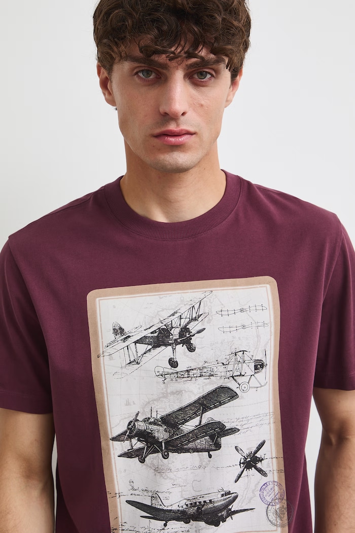 Medicine T-shirt męski bawełniany bordowy RW26-TSM200