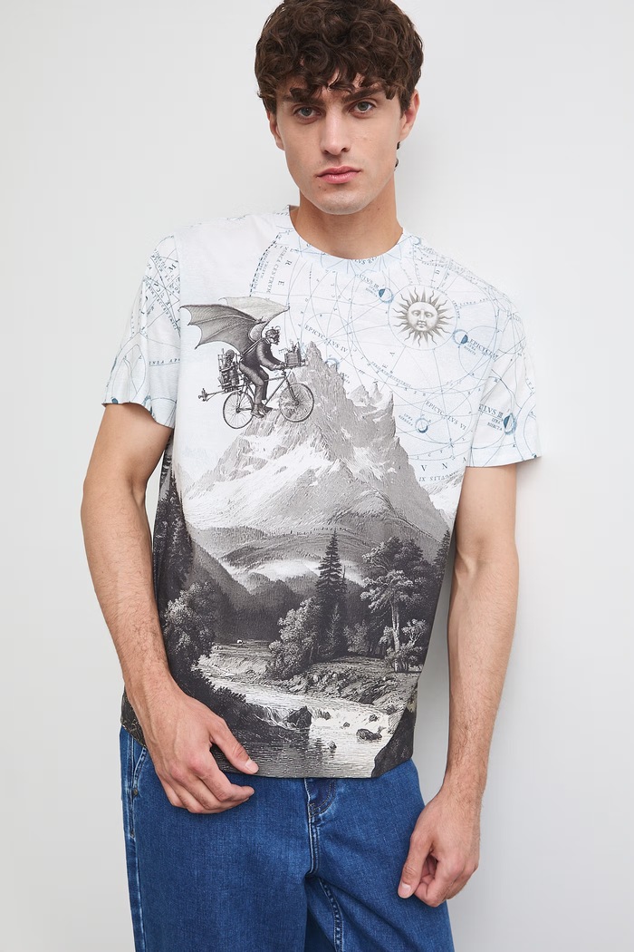 Medicine T-shirt męski bawełniany RW26-TSM201 beżowy RW26