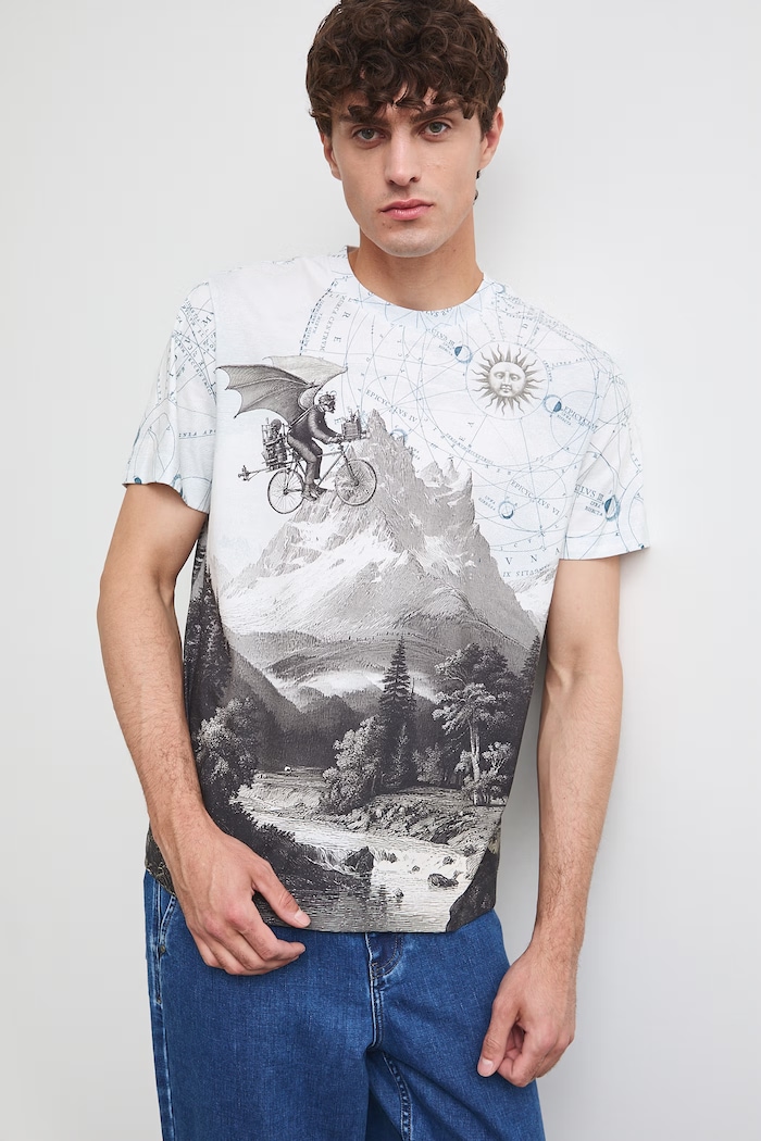 Medicine T-shirt męski bawełniany RW26-TSM201 beżowy RW26