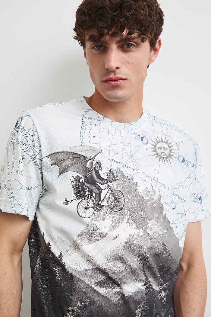 Medicine T-shirt męski bawełniany beżowy RW26-TSM201