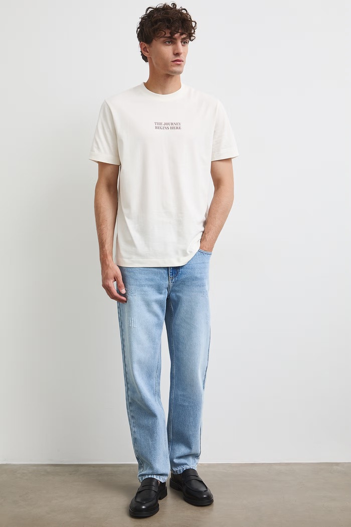 Medicine T-shirt męski bawełniany beżowy RW26-TSM202