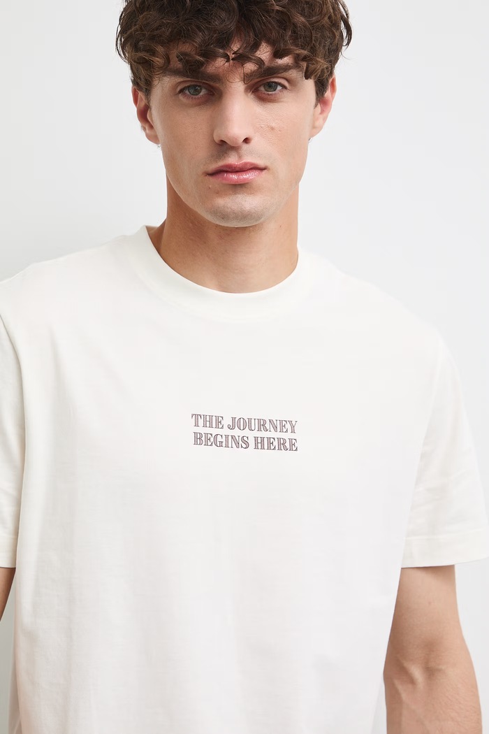 Medicine T-shirt męski bawełniany beżowy RW26-TSM202