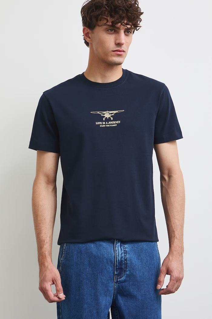 Medicine T-shirt męski bawełniany z elastanem RW26-TSM204 granatowy RW26
