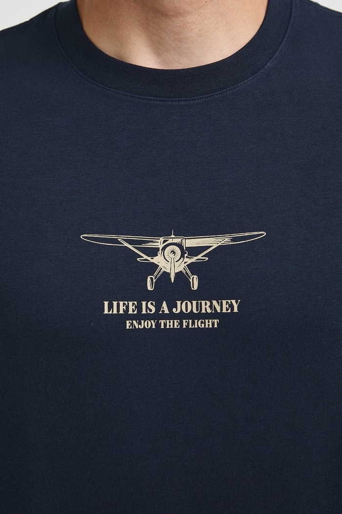 Medicine T-shirt męski bawełniany z elastanem RW26-TSM204 granatowy