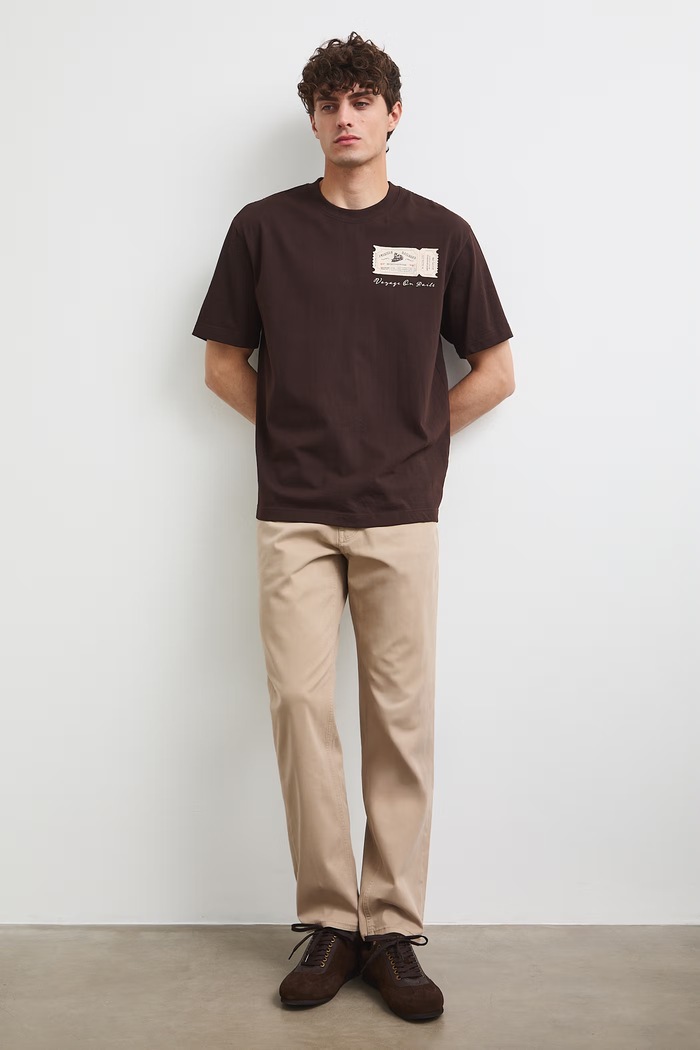 T-shirt męski bawełniany brązowy RW26-TSM207
