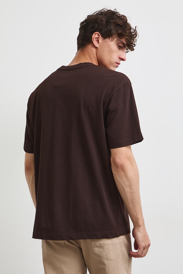 Odzież T-shirt męski bawełniany RW26-TSM207 brązowy