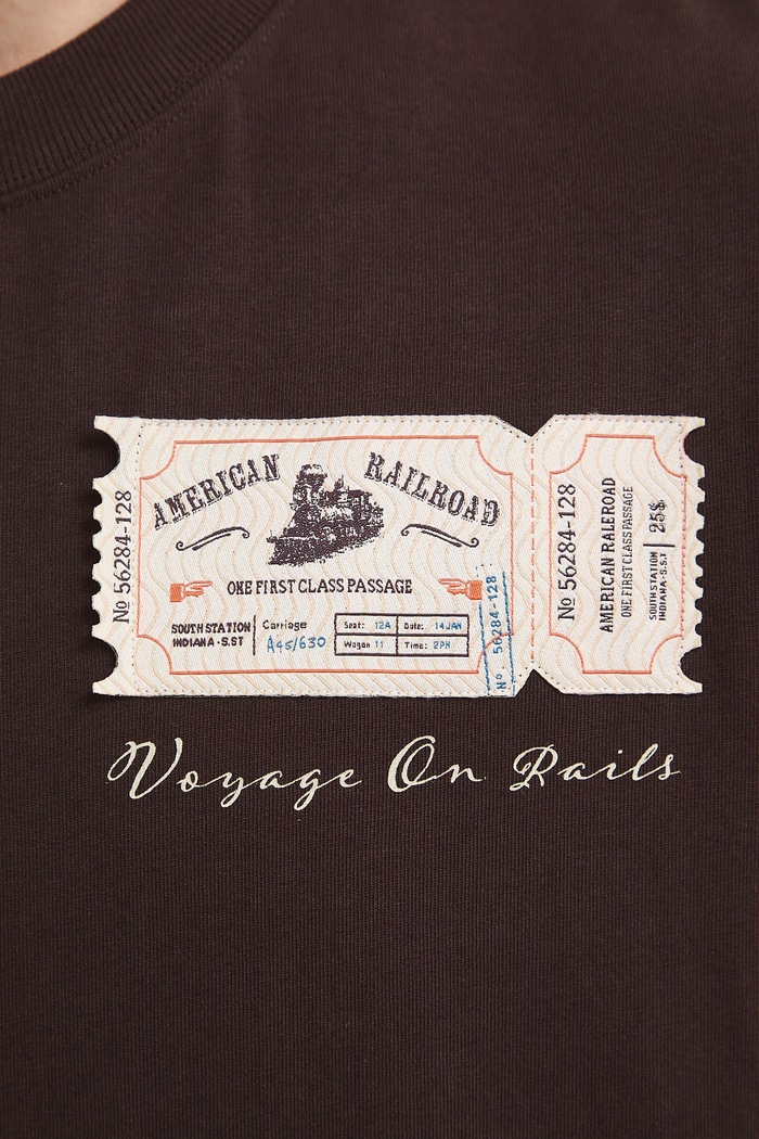 T-shirt męski bawełniany RW26-TSM207 brązowy