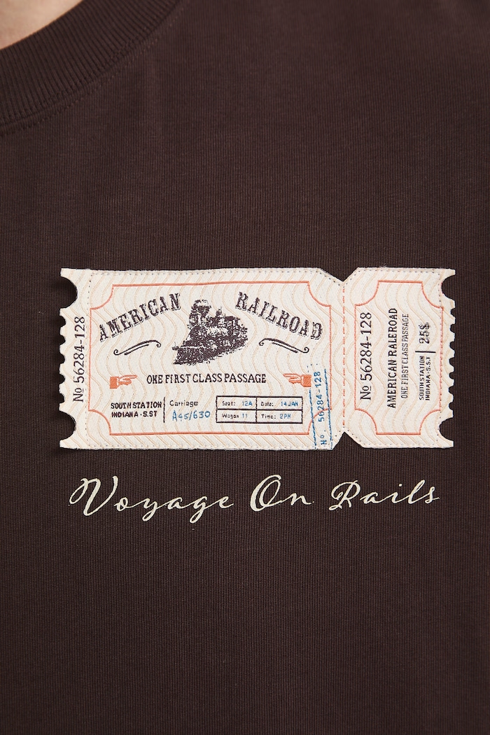 T-shirt męski bawełniany RW26-TSM207 brązowy