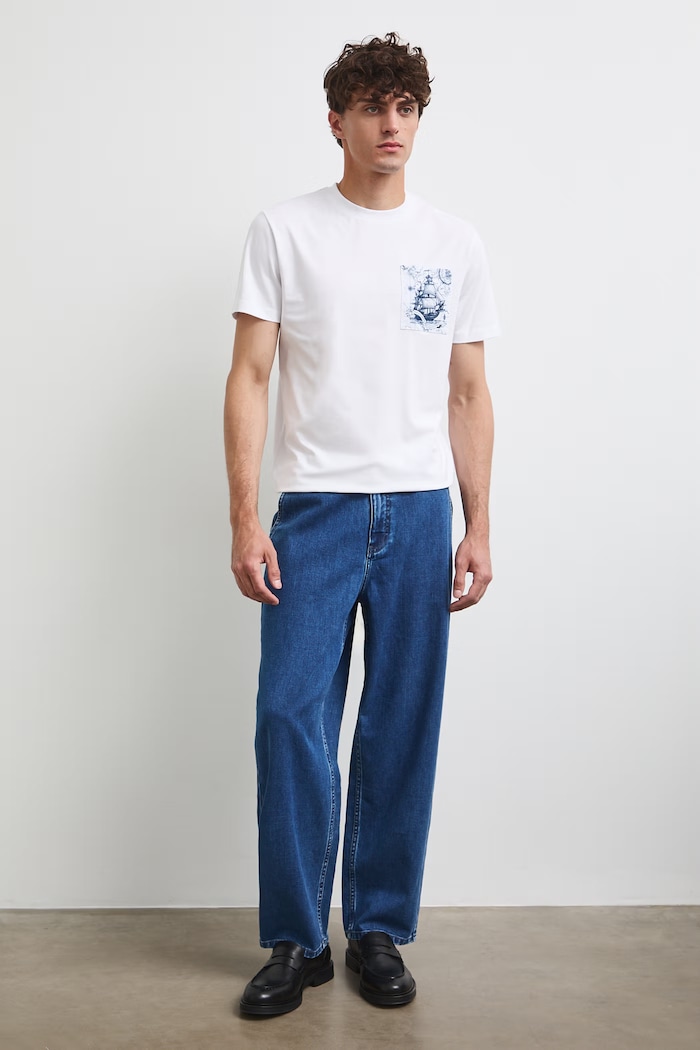 Medicine T-shirt męski bawełniany z elastanem biały RW26-TSM208