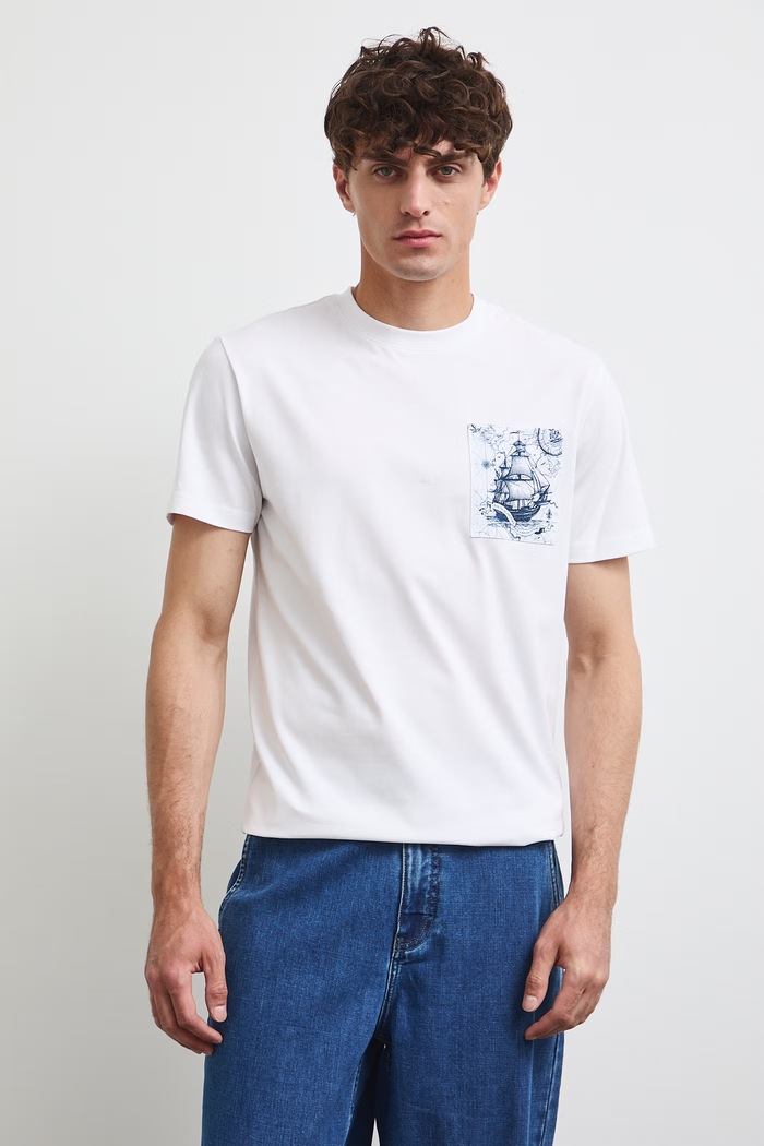 Medicine T-shirt męski bawełniany z elastanem RW26-TSM208 biały RW26