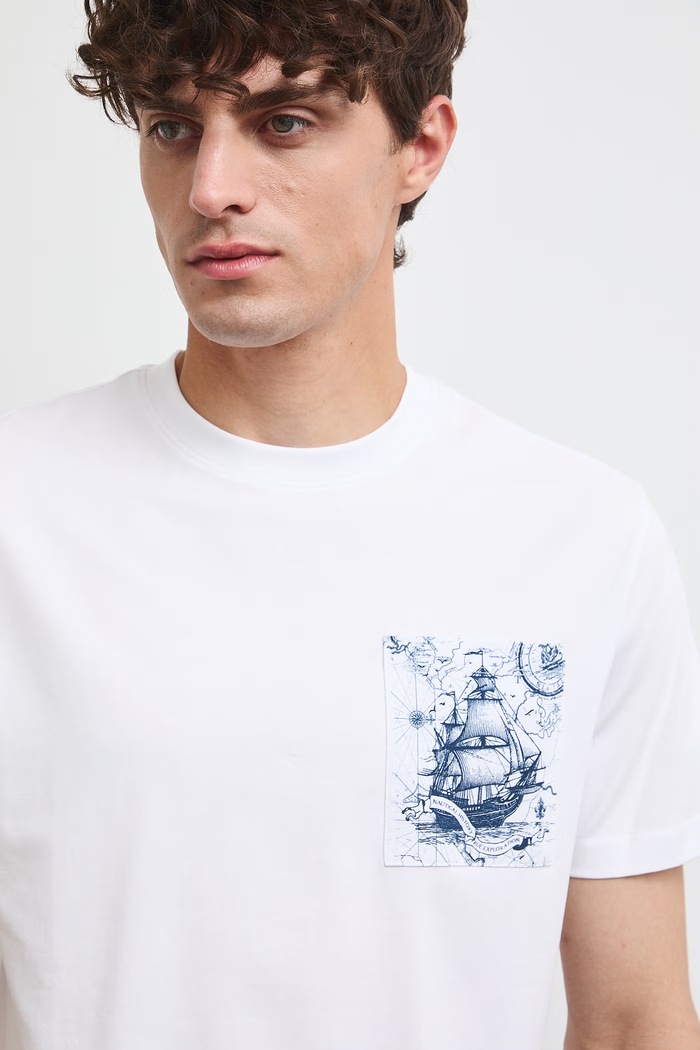 Medicine T-shirt męski bawełniany z elastanem biały RW26-TSM208