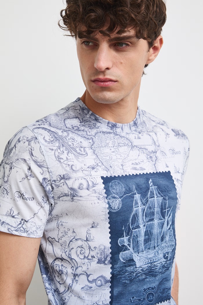 Medicine T-shirt męski bawełniany granatowy RW26-TSM211