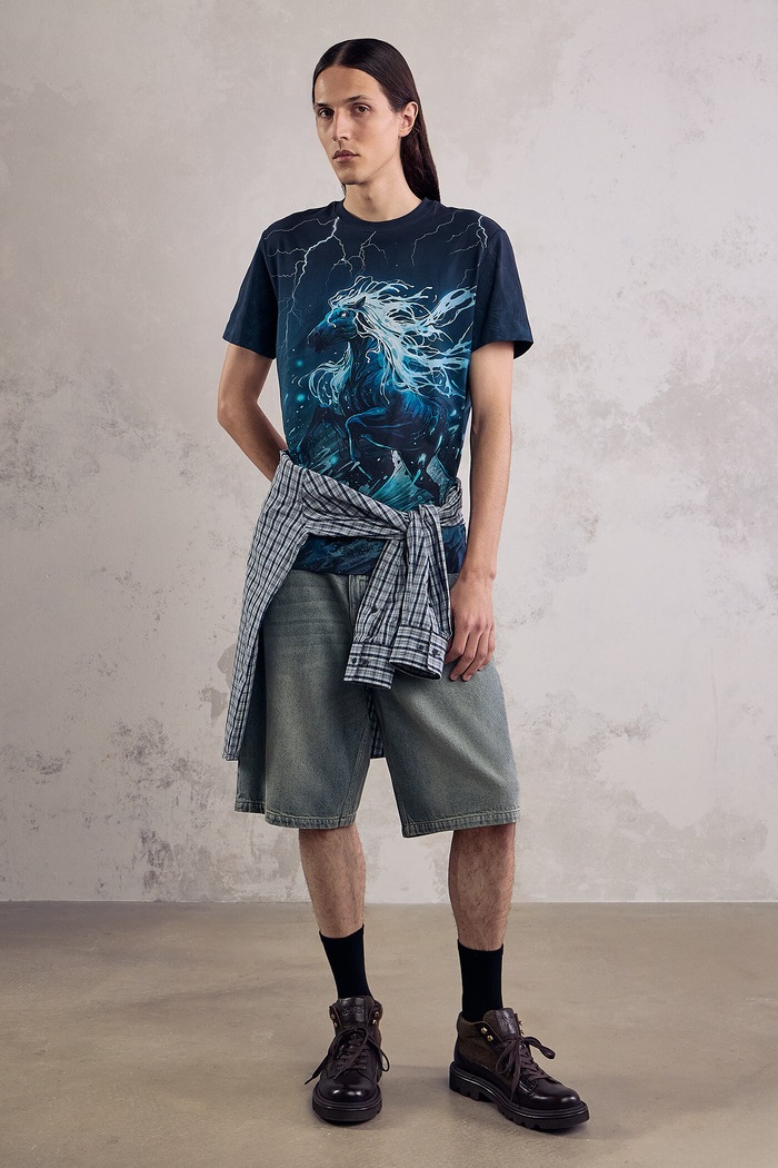 Medicine t-shirt ανδρικό βαμβακερό με ελαστάν τιρκουάζ RW26-TSM250