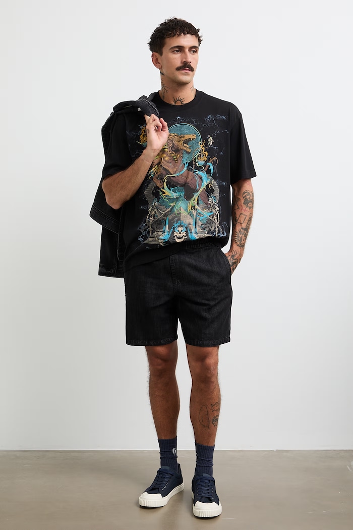 Ρούχα Medicine t-shirt ανδρικό βαμβακερό RW26-TSM251 μαύρο