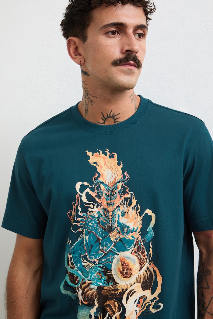 Medicine t-shirt ανδρικό βαμβακερό RW26-TSM252 τιρκουάζ