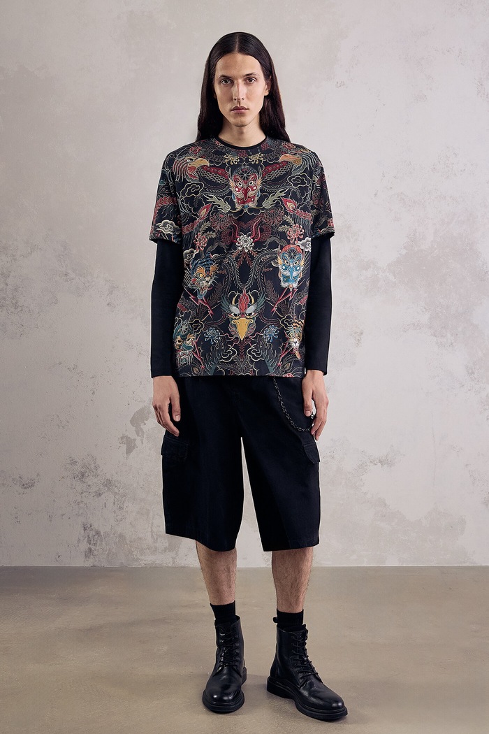Medicine t-shirt ανδρικό βαμβακερό μαύρο RW26-TSM259