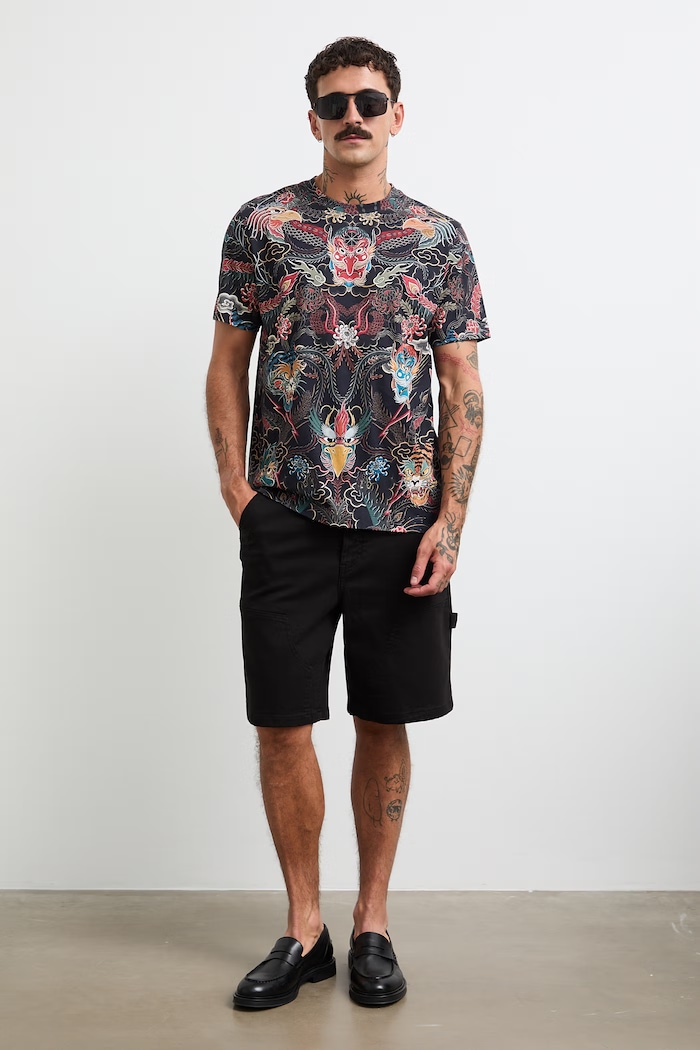 Ρούχα Medicine t-shirt ανδρικό βαμβακερό RW26-TSM259 μαύρο