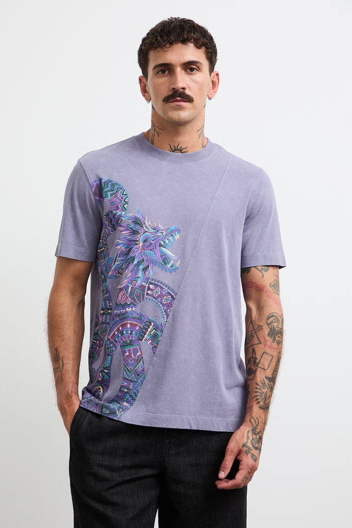 Medicine t-shirt ανδρικό βαμβακερό RW26-TSM260 μωβ RW26