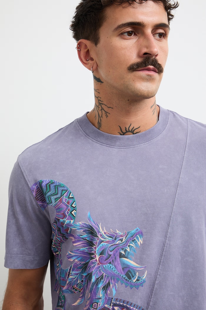 Medicine t-shirt ανδρικό βαμβακερό RW26-TSM260 μωβ