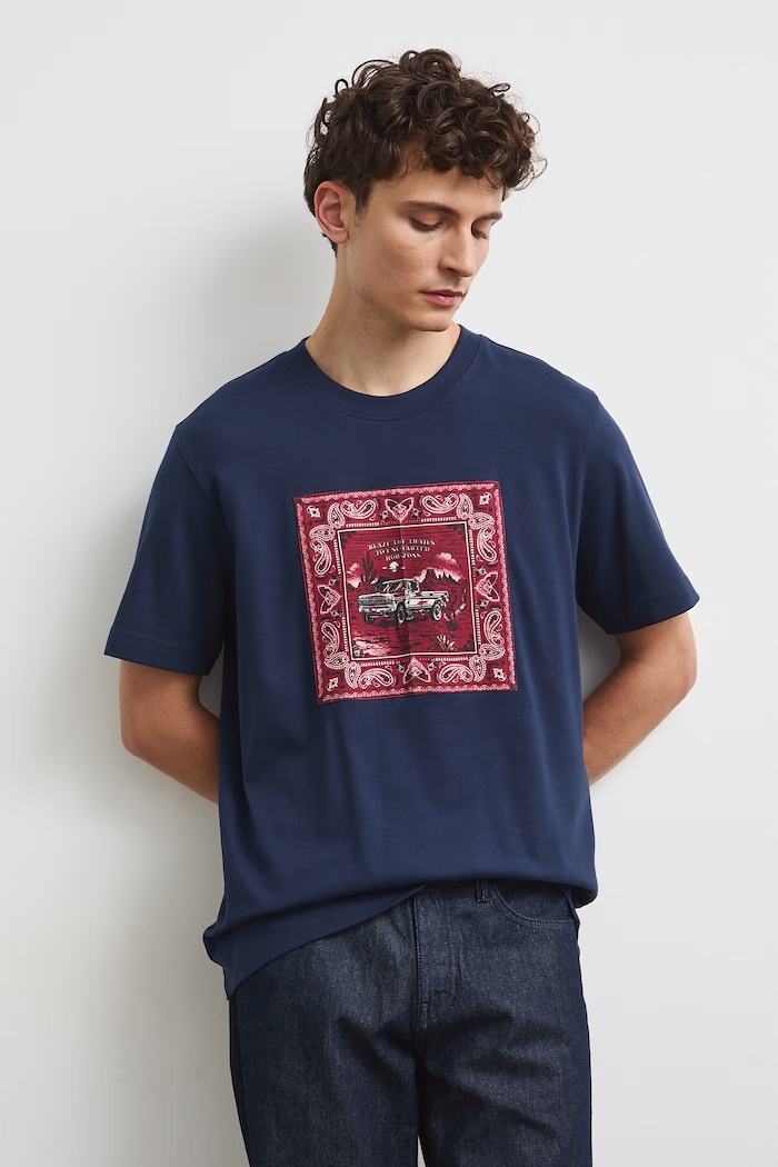 Medicine T-shirt męski bawełniany RW26-TSM301 granatowy RW26