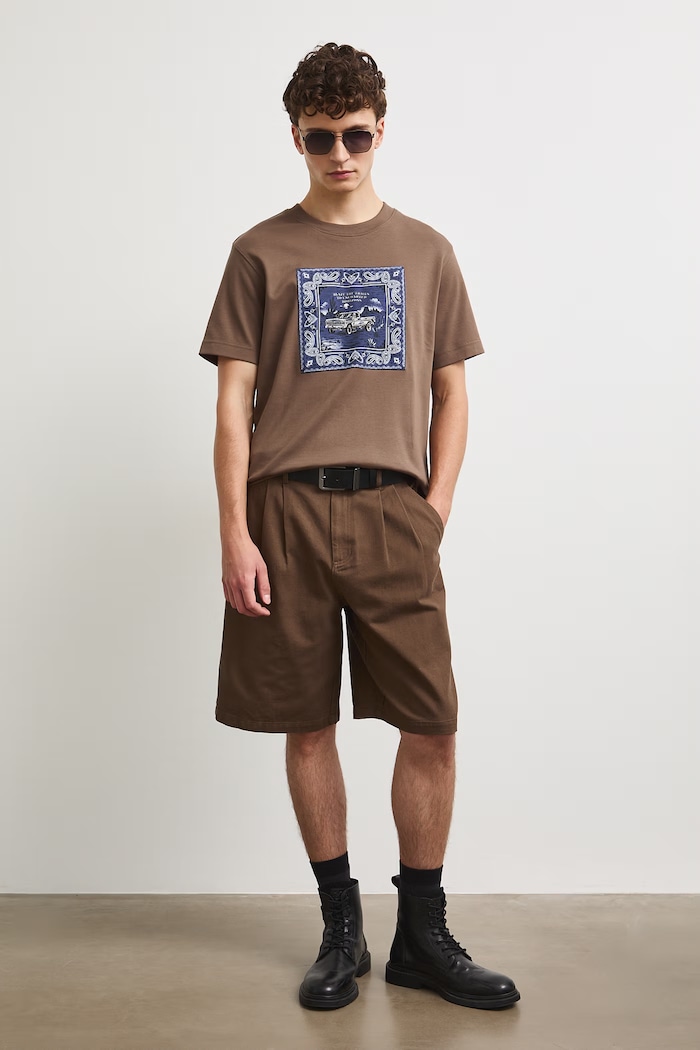 Medicine T-shirt męski bawełniany brązowy RW26-TSM301