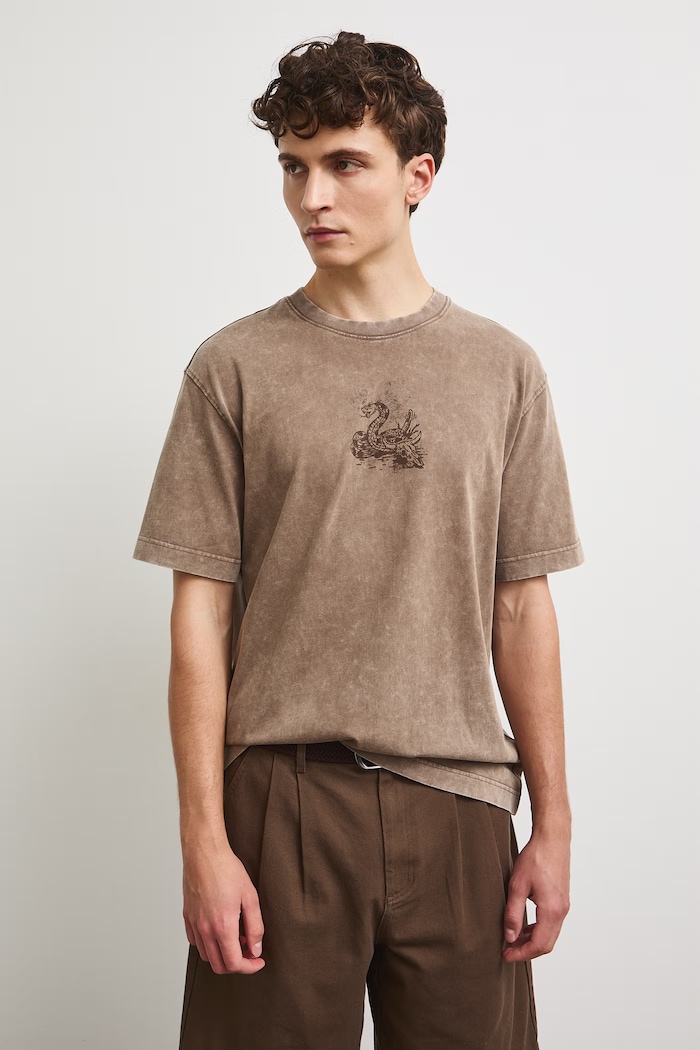 Odzież Medicine T-shirt męski bawełniany RW26-TSM304 brązowy