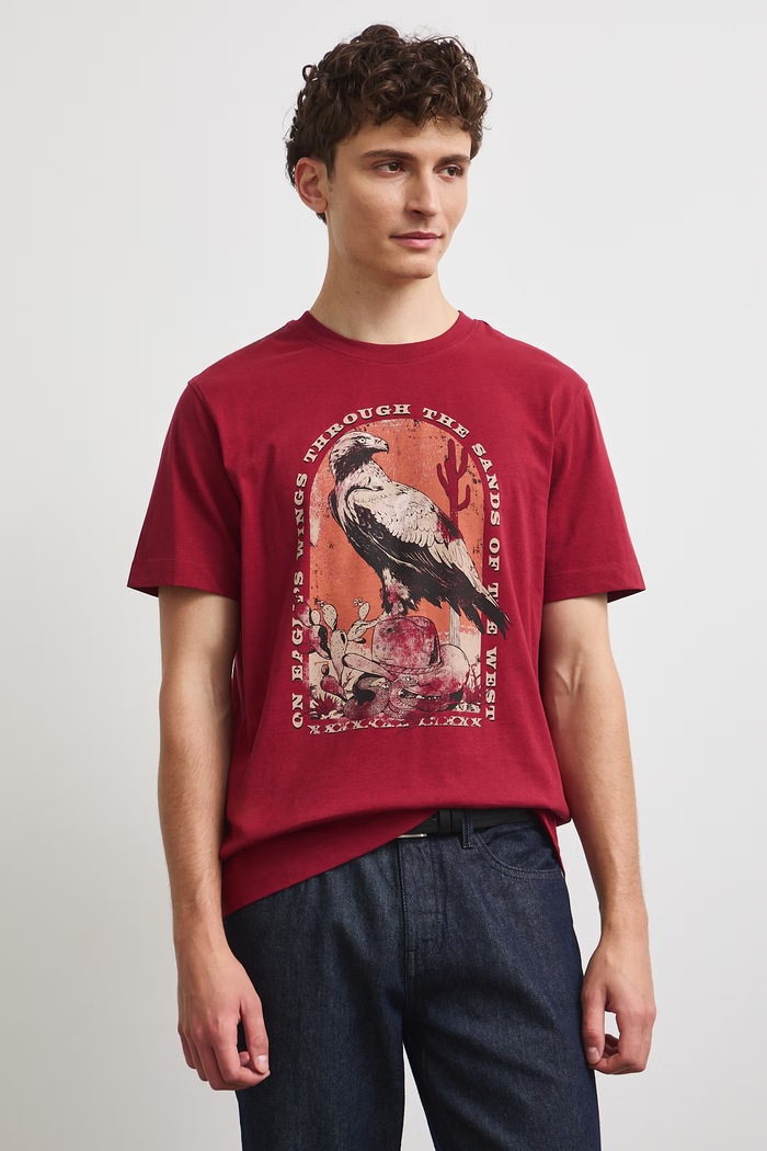 Medicine T-shirt męski bawełniany RW26-TSM306 bordowy RW26