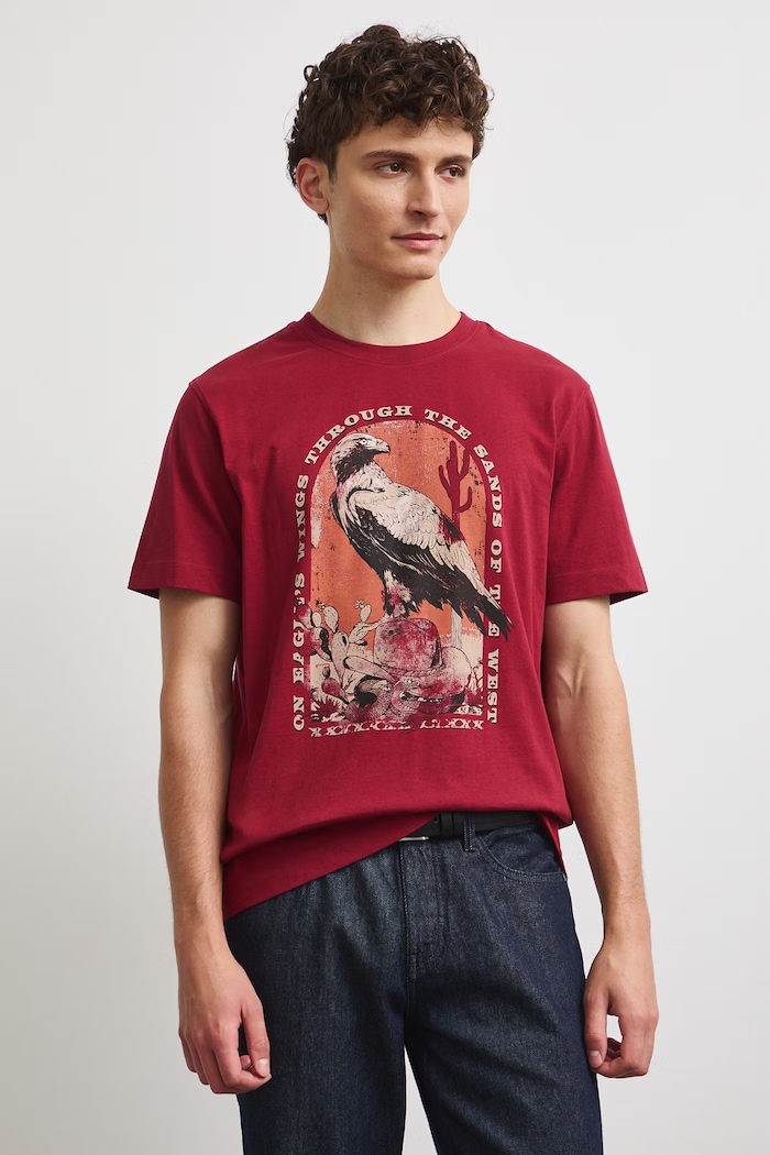 Medicine T-shirt męski bawełniany RW26-TSM306 bordowy RW26