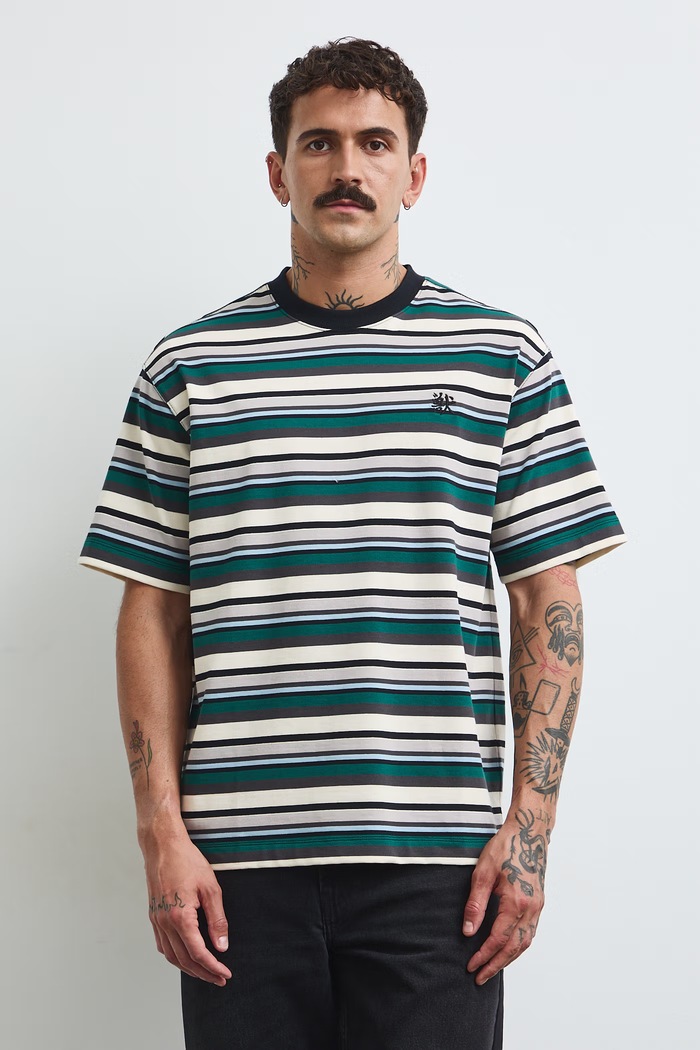 T-shirt męski bawełniany w paski heavyweight RW26-TSM401 multicolor RW26