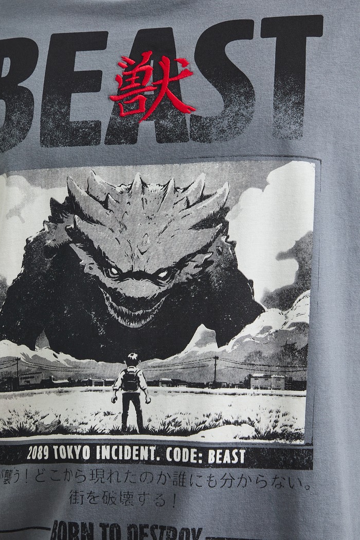 T-shirt męski bawełniany z nadrukiem RW26-TSM405 szary